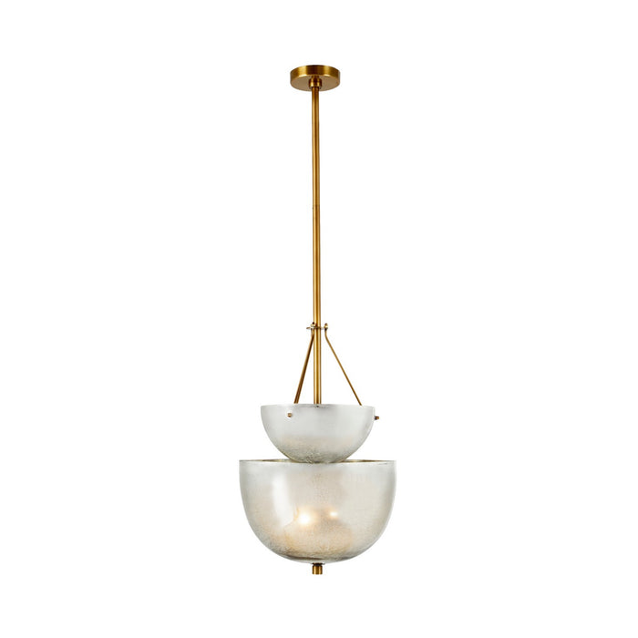 Arteriors DPI07 Four Light Chandelier, Antique Mercury/Antique Brass