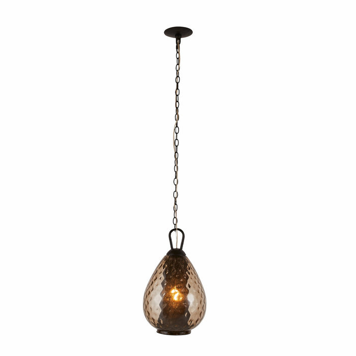Arteriors DPI08 One Light Pendant, Smoke/Bronze