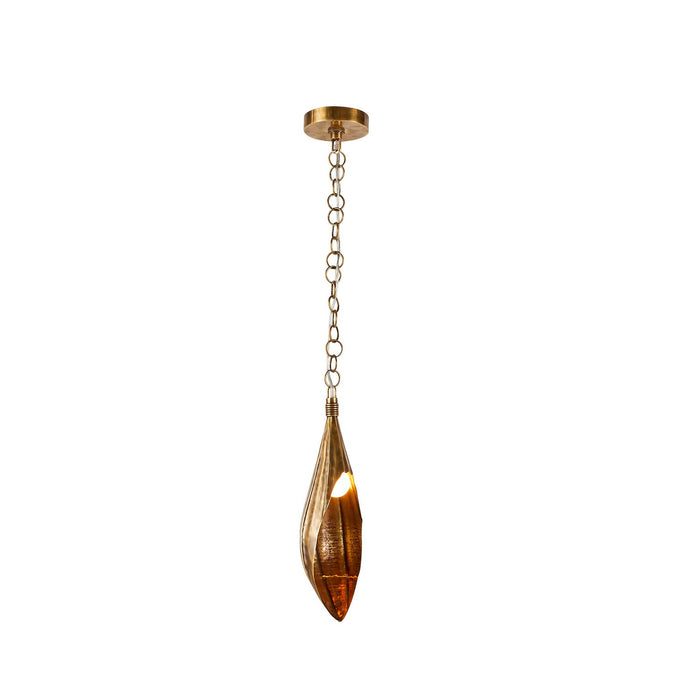 Arteriors DPI09 One Light Pendant, Vintage Brass