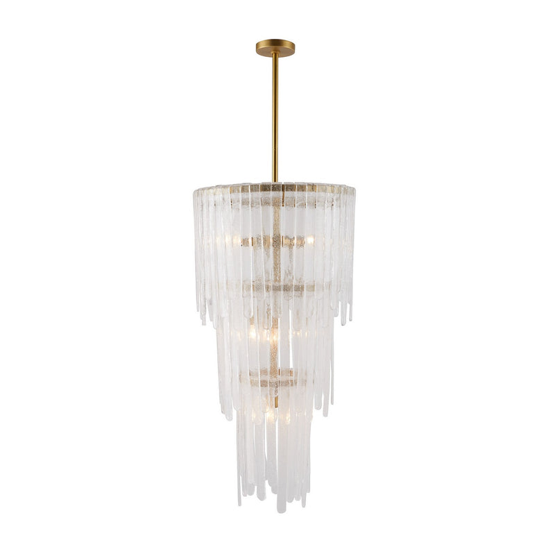 Arteriors DSC05 Seven Light Chandelier, Clear Seedy/Antique Brass