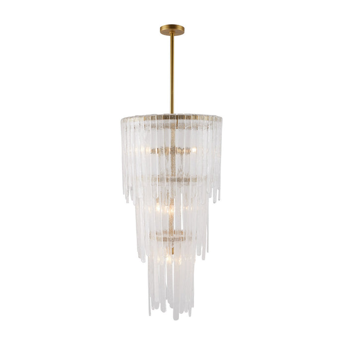 Arteriors DSC05 Seven Light Chandelier, Clear Seedy/Antique Brass
