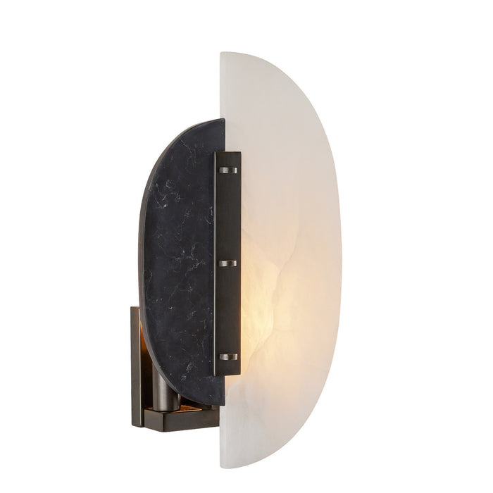 Arteriors DWC32 Two Light Wall Sconce, White/Black/English Bronze