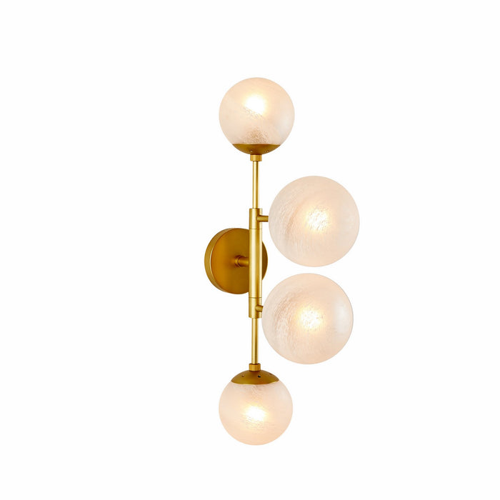 Arteriors DWC34 Four Light Wall Sconce, Matte Swirl/Antique Brass