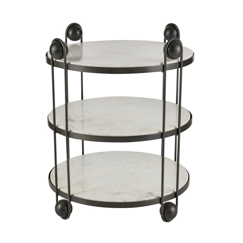Arteriors FEI25 End Table, White/Bronze
