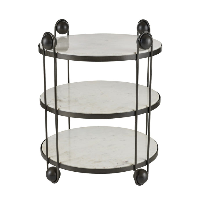 Arteriors FEI25 End Table, White/Bronze