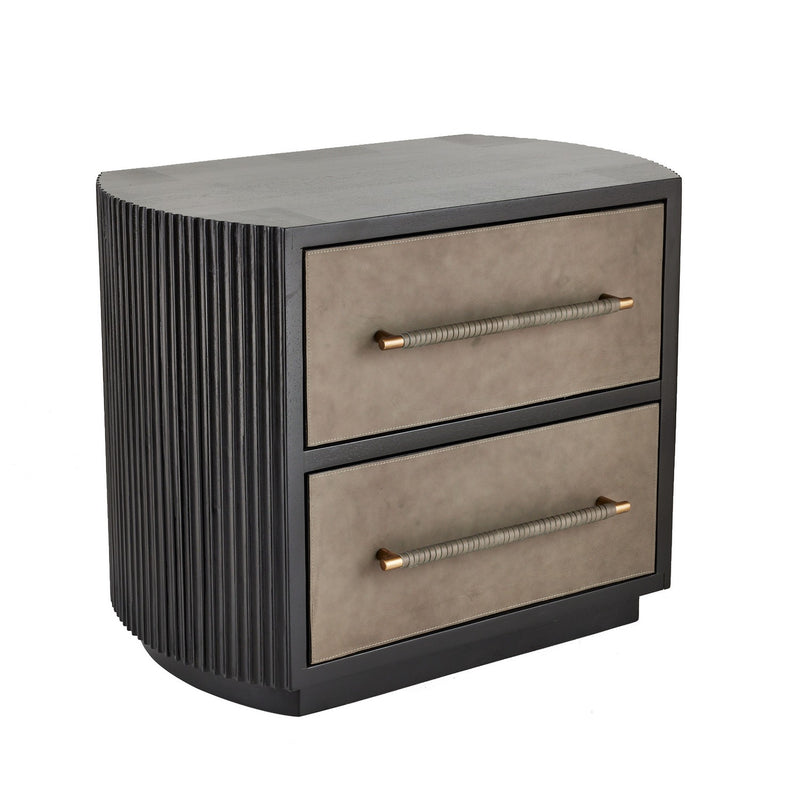 Arteriors FII05 Side Table, Ebony/Dove/Antique Brass