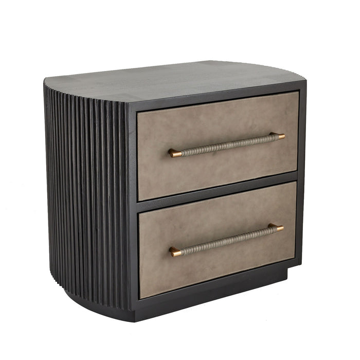 Arteriors FII05 Side Table, Ebony/Dove/Antique Brass