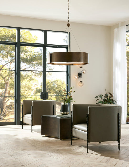 Arteriors FRI12 Lounge Chair, Dove/Bronze