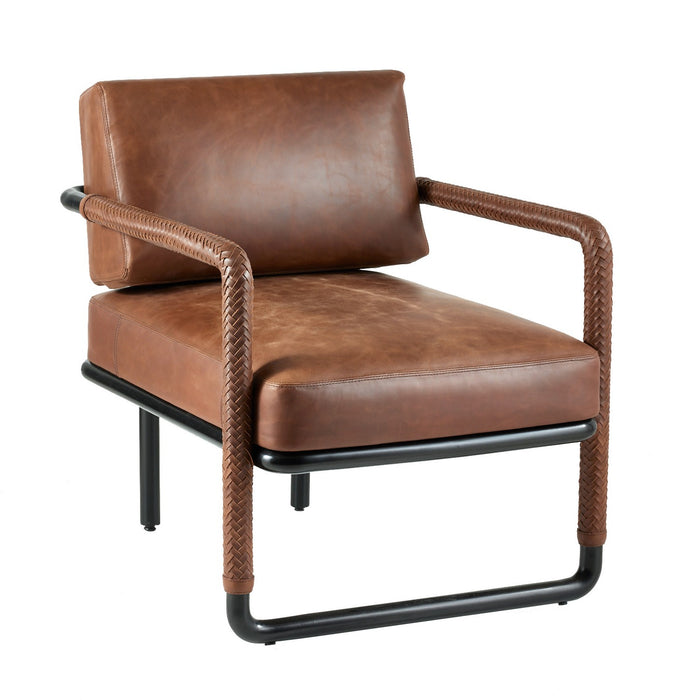 Arteriors FRI15 Chair, Cognac/Blackened Bronze