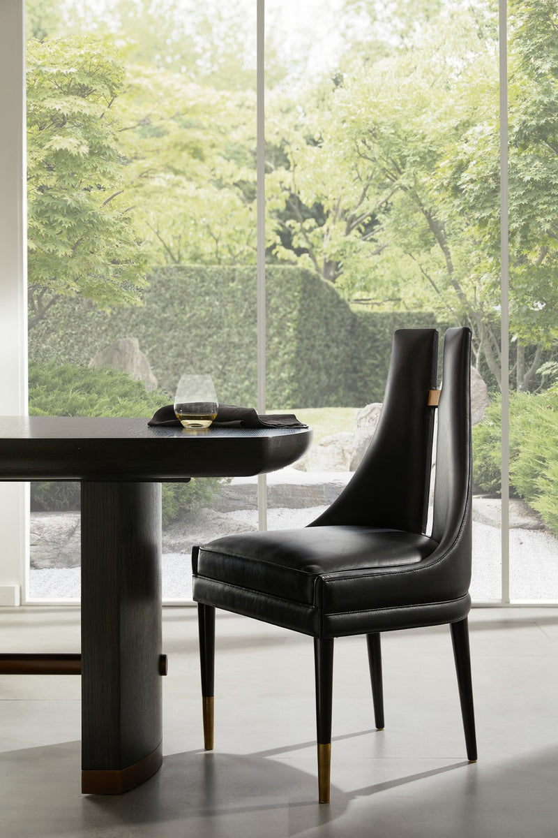 Arteriors FRI16 Dining Chair, Black/Ebony/Antique Brass