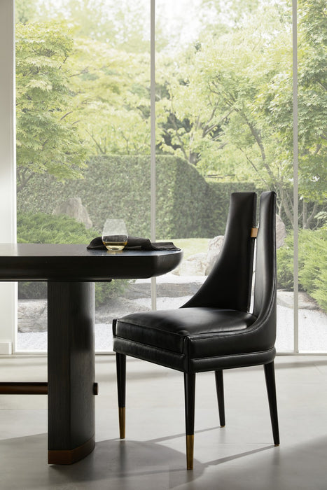 Arteriors FRI16 Dining Chair, Black/Ebony/Antique Brass