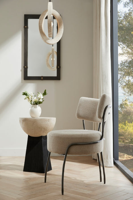 Arteriors FRI18 Chair, Oatmeal/Natural Iron