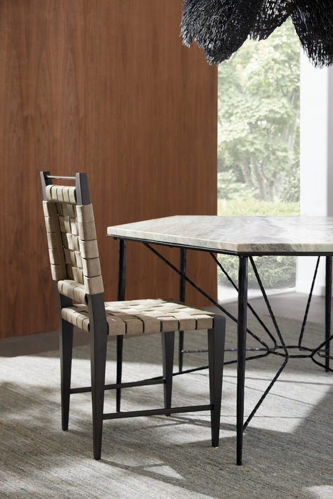 Arteriors FRI19 Dining Chair, Stone/Stone/Ebony/Antique Brass