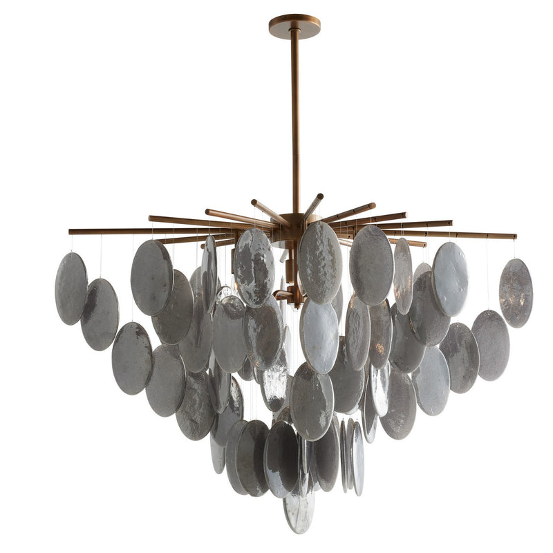 Arteriors GJDLC01 Eight Light Chandelier, Antique Brass/Smoke Luster/Antique Brass