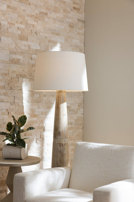 Arteriors PFI08-SH052 One Light Floor Lamp, Whitewashed/Polished Nickel/Off-White/Off-White