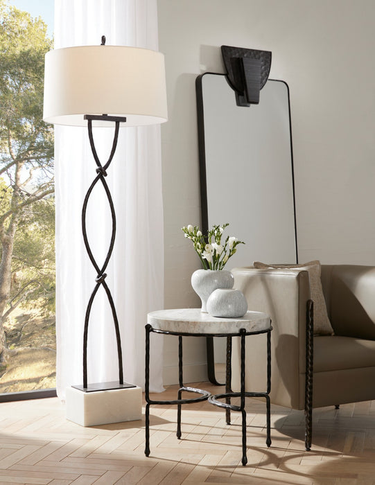 Arteriors PFI11-SH036 One Light Floor Lamp, Blackened/White/White/White