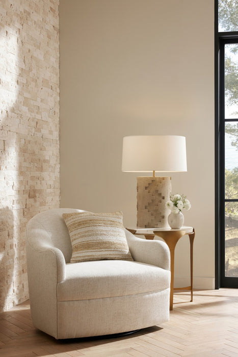 Arteriors PTC48-SH051 One Light Table Lamp, Sand/Antique Brass/Ivory/White