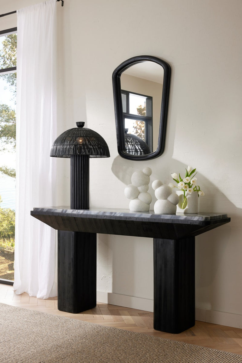 Arteriors PTS15 One Light Table Lamp, Black/Matte Black/Antique Brass