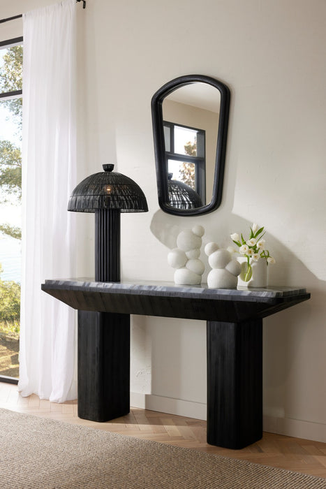 Arteriors PTS15 One Light Table Lamp, Black/Matte Black/Antique Brass