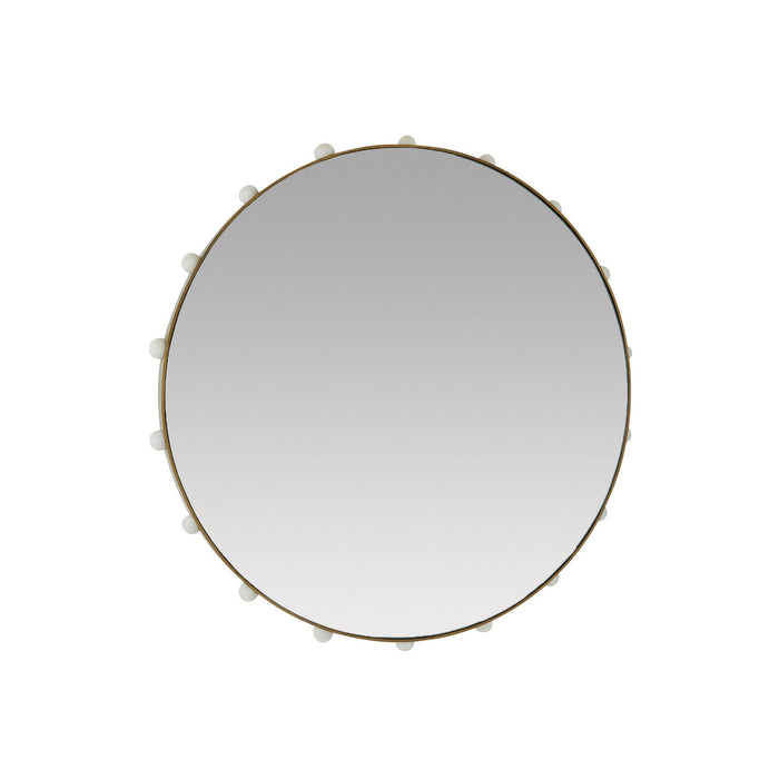 Arteriors WMI40 Mirror, Antique Brass/White/Plain