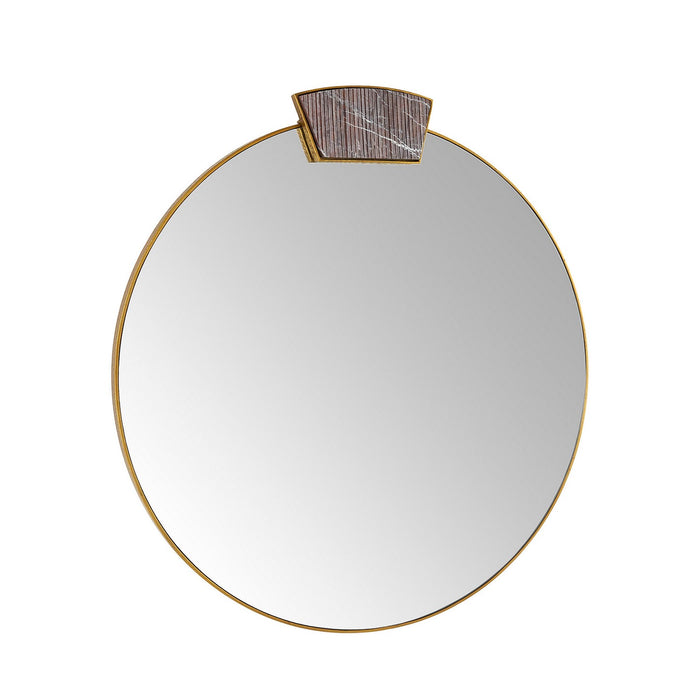 Arteriors WMI45 Mirror, Antique Brass/Carmine/Plain
