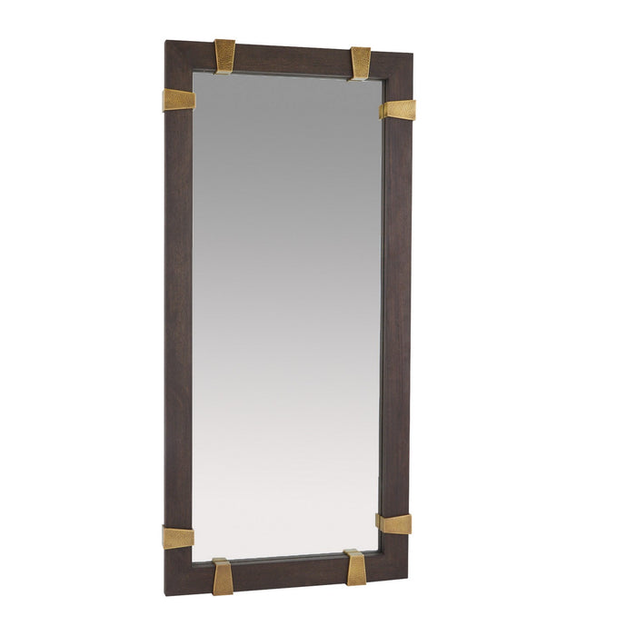 Arteriors WMI53 Floor Mirror, Sable/Antique Brass/Plain