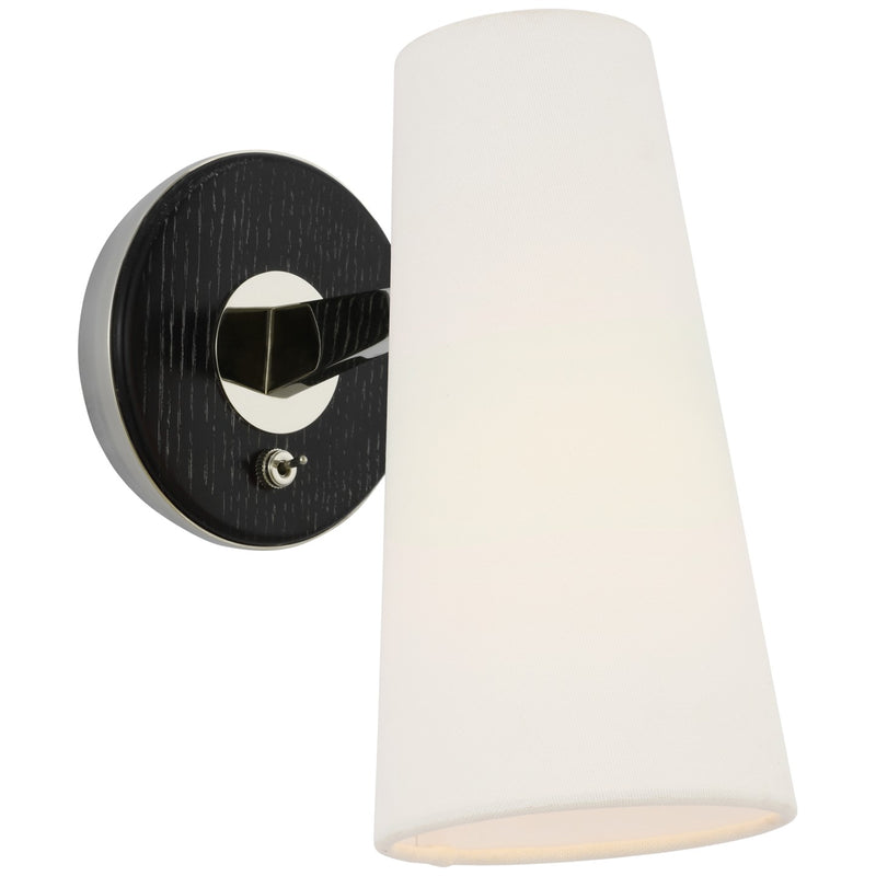 Visual Comfort Signature ARN 2345PN/EB-L LED Wall Sconce, Polished Nickel and Ebony