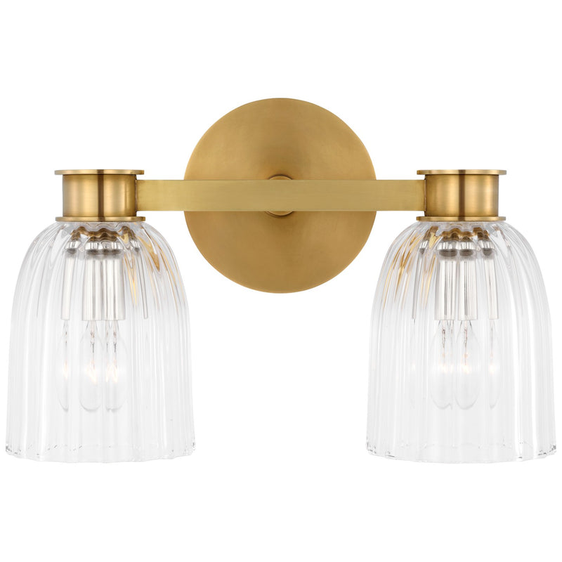 Visual Comfort Signature ARN 2502HAB-CG LED Wall Sconce, Hand-Rubbed Antique Brass
