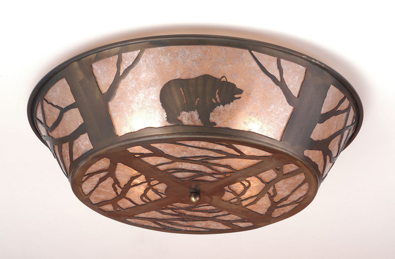 Meyda Tiffany 10011 Four Light Flushmount, Antique Copper