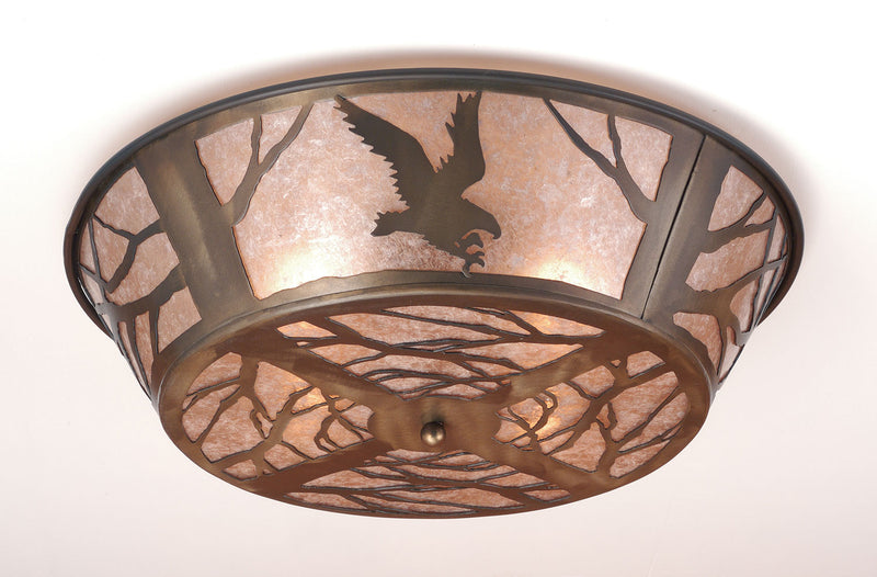 Meyda Tiffany 10013 Four Light Flushmount, Antique Copper