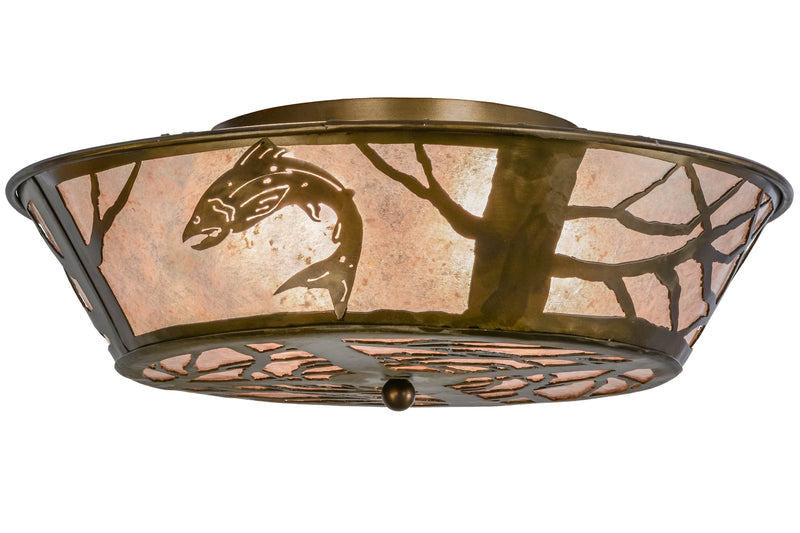 Meyda Tiffany 10014 Four Light Flushmount, Antique Copper