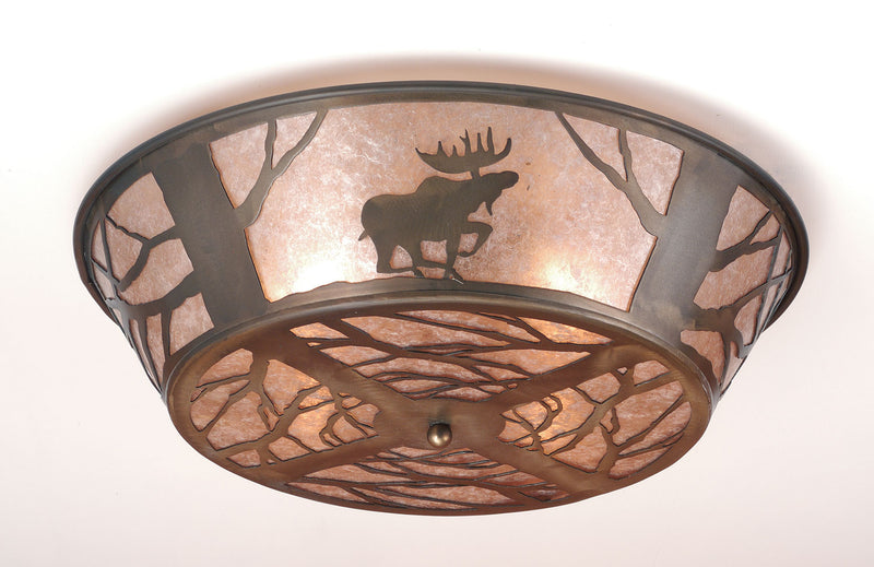 Meyda Tiffany 10015 Four Light Flushmount, Antique Copper