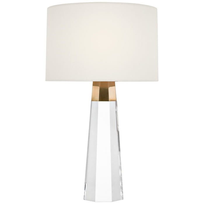 Visual Comfort Signature ARN 3028CG/HAB-L-CL LED Accent Lamp, Crystal and Hand-Rubbed Antique Brass
