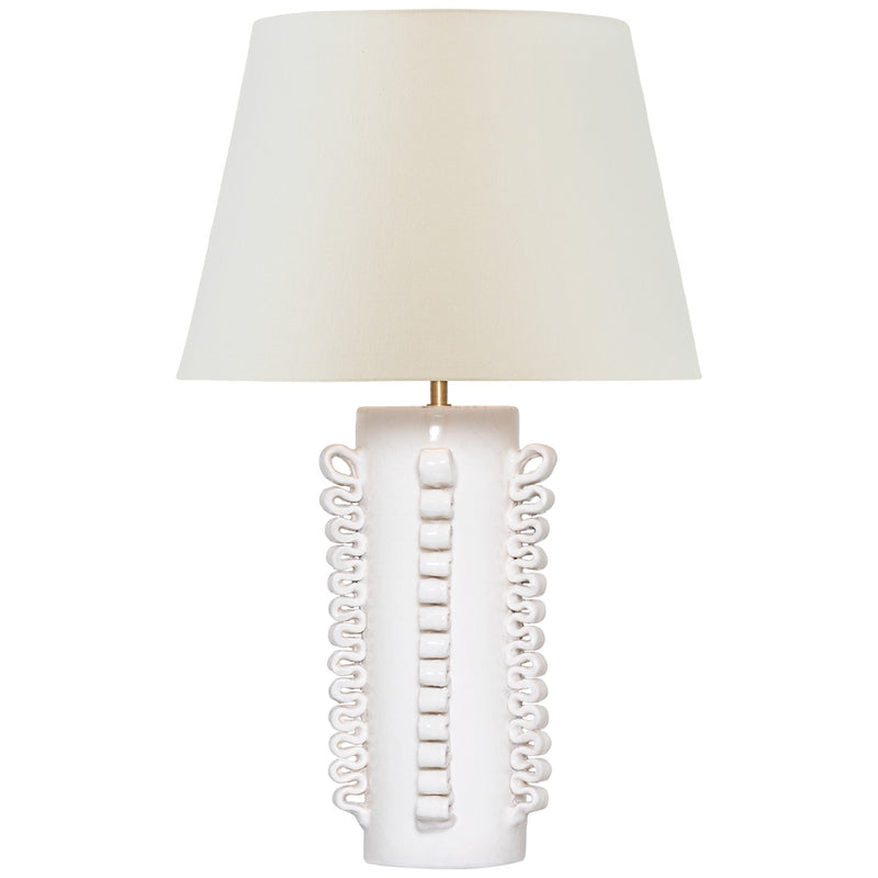 Visual Comfort Signature ARN 3680GWC-L LED Table Lamp, Glossy White Crackle