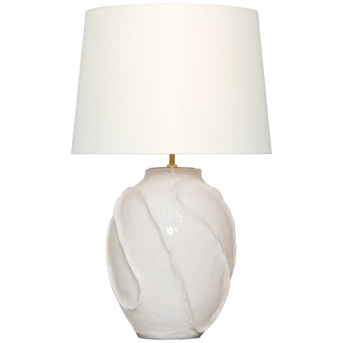 Visual Comfort Signature ARN 3684GWC-L LED Table Lamp, Glossy White Crackle