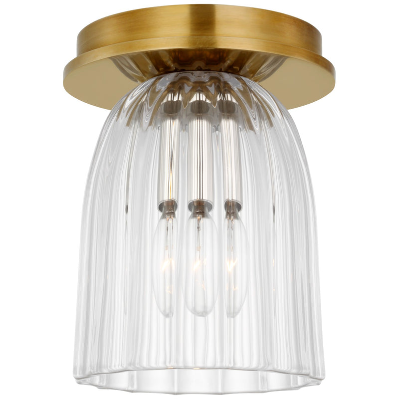 Visual Comfort Signature ARN 4500HAB-CG LED Flush Mount, Hand-Rubbed Antique Brass