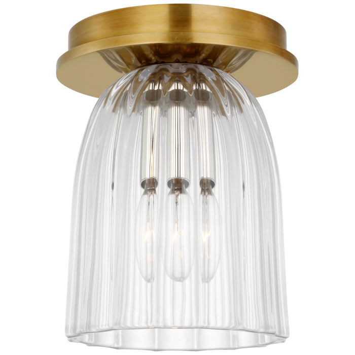 Visual Comfort Signature ARN 4500HAB-CG LED Flush Mount, Hand-Rubbed Antique Brass
