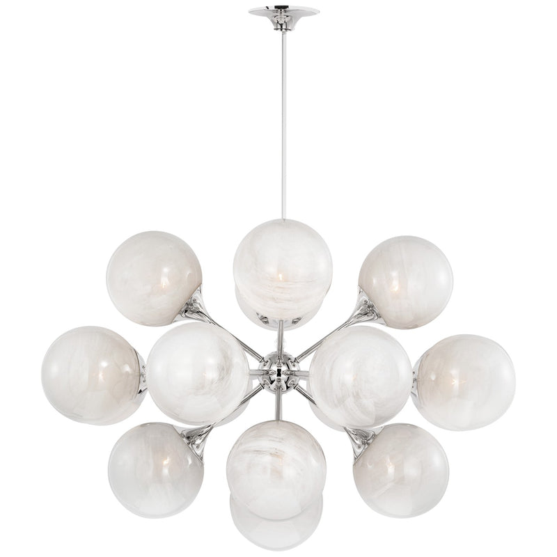 Visual Comfort Signature ARN 5404PN-WG LED Chandelier, Polished Nickel