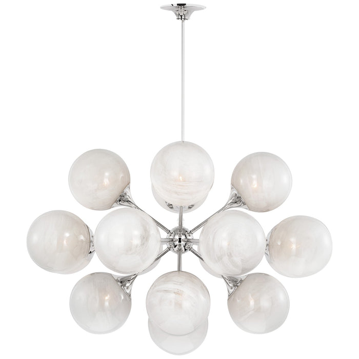 Visual Comfort Signature ARN 5404PN-WG LED Chandelier, Polished Nickel