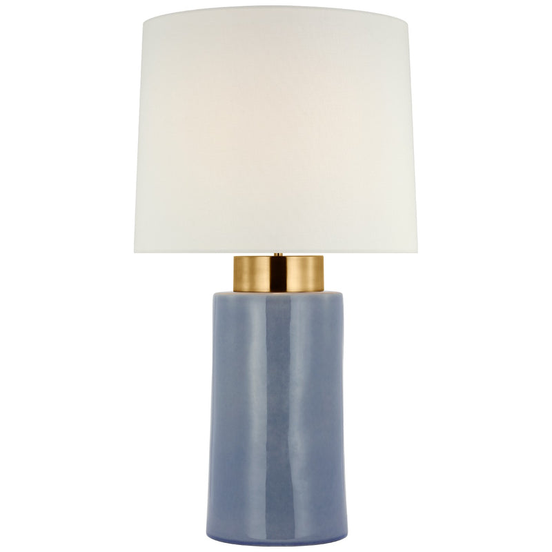 Visual Comfort Signature BBL 3638PBC/SB-L LED Table Lamp, Polar Blue Crackle and Soft Brass
