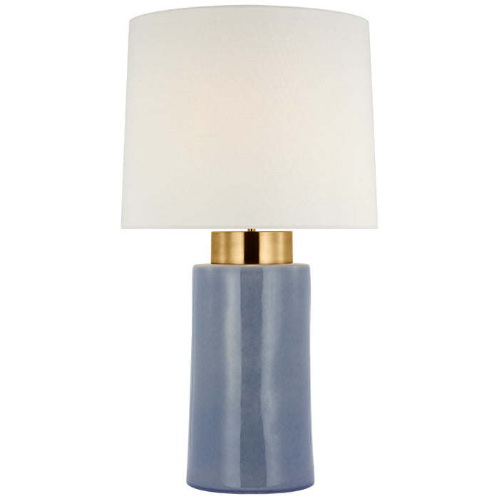 Visual Comfort Signature BBL 3638PBC/SB-L LED Table Lamp, Polar Blue Crackle and Soft Brass