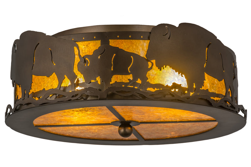 Meyda Tiffany 51498 Two Light Flushmount, Antique Copper