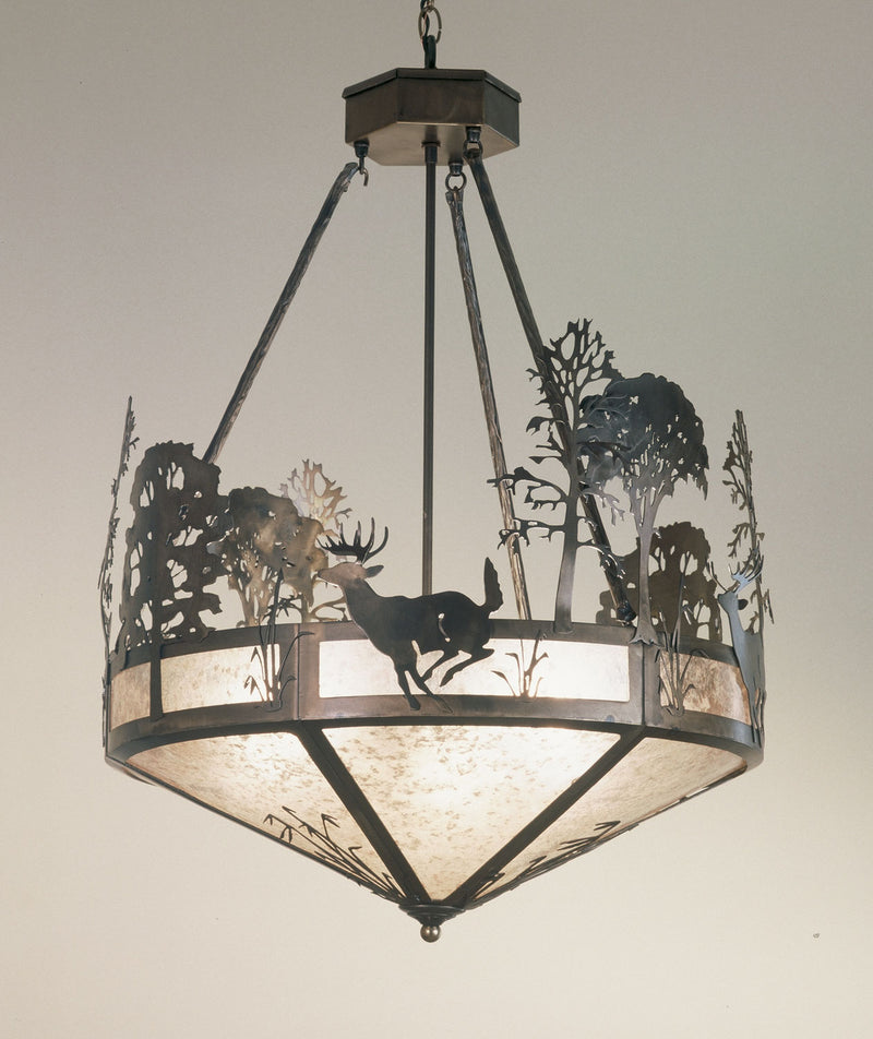 Meyda Tiffany 51853 Four Light Inverted Pendant, Antique Copper