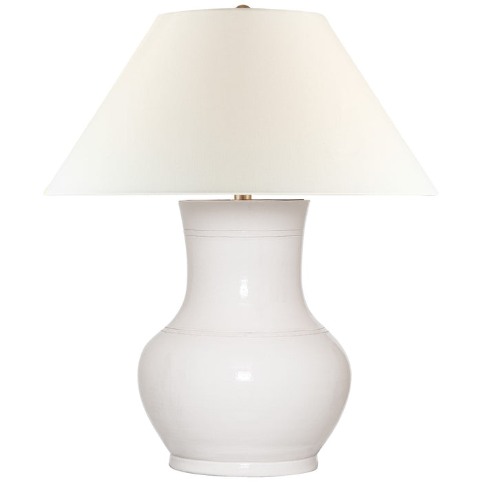 Visual Comfort Signature CHA 8645GWC-L LED Table Lamp, Glossy White Crackle