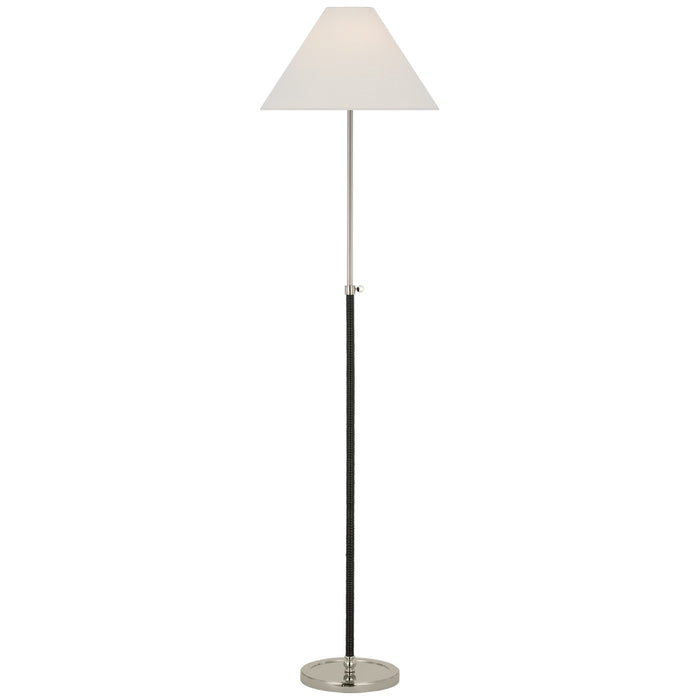 Visual Comfort Signature CHA 9081PN/BRT-L LED Floor Lamp, Polished Nickel and Black Rattan