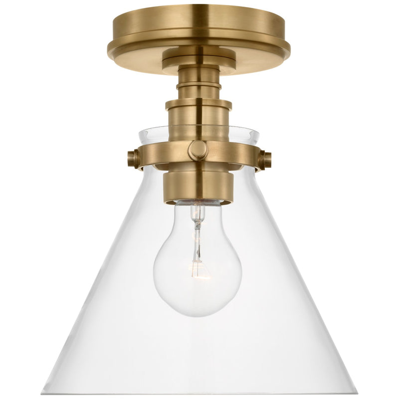 Visual Comfort Signature CHC 4525AB-CG LED Flush Mount, Antique-Burnished Brass