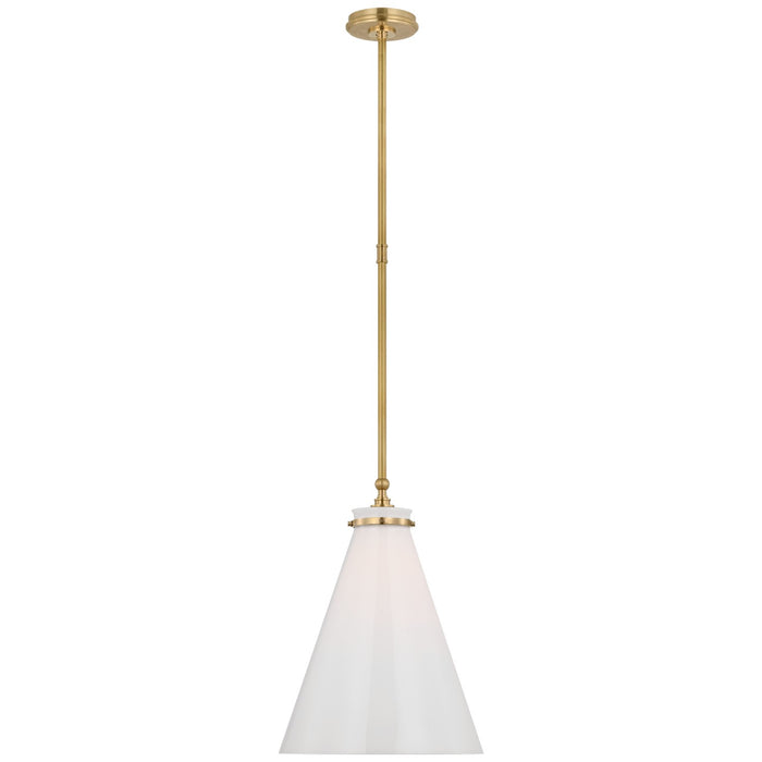 Visual Comfort Signature CHC 5532AB-WG LED Pendant, Antique-Burnished Brass