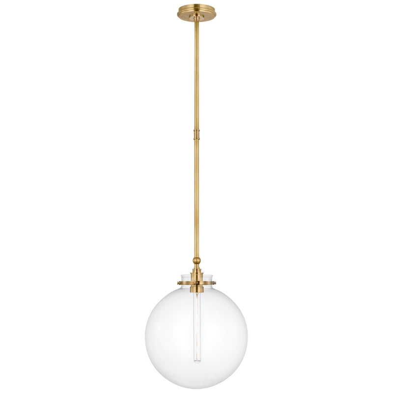 Visual Comfort Signature CHC 5542AB-CG LED Pendant, Antique-Burnished Brass