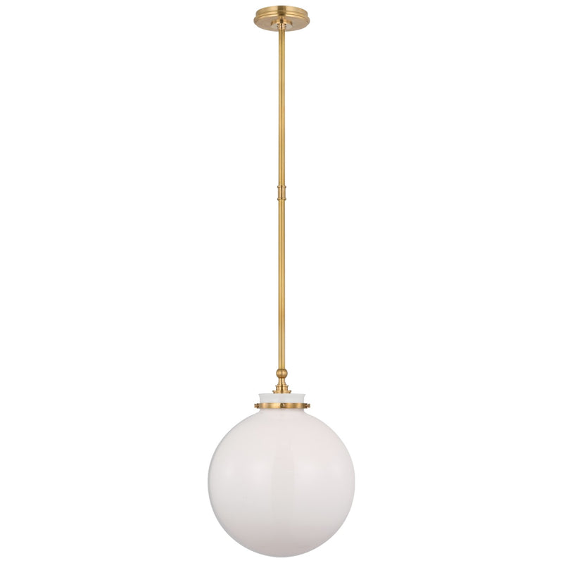 Visual Comfort Signature CHC 5542AB-WG LED Pendant, Antique-Burnished Brass