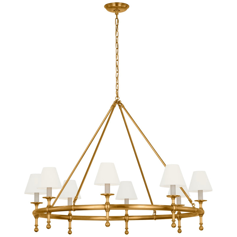 Visual Comfort Signature CHC 5819AB-L LED Chandelier, Antique-Burnished Brass